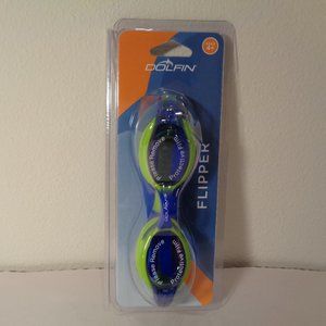 Dolfin Size Youth Design FLIPPER Blue New Goggles